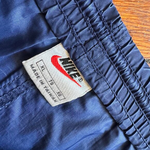 Vintage 90s‎ Nike White Tag Windreaker Track Pants Men XL Navy Blue Light Rave - Picture 4 of 7